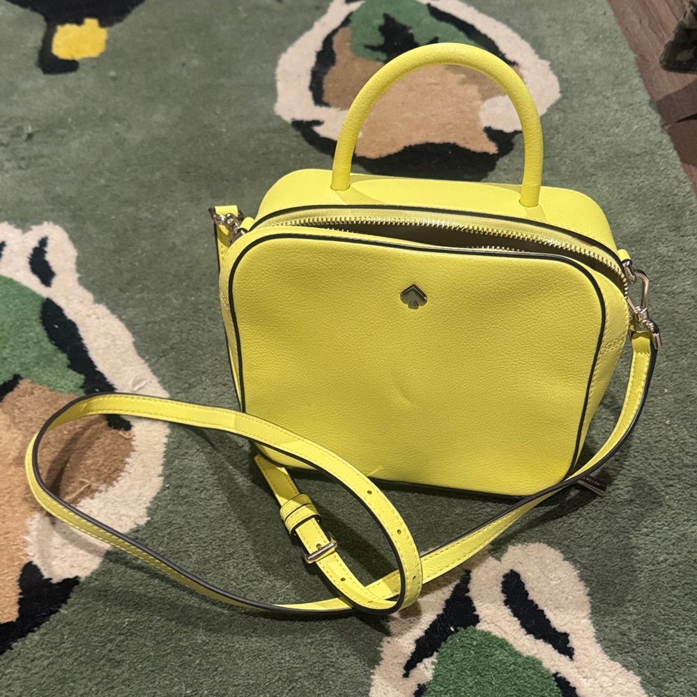 kate spade Bright Yellow Pebble Leather Crossbody Satchel